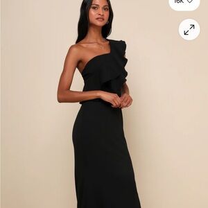 Lulu's Chic Black One-Shoulder Dress